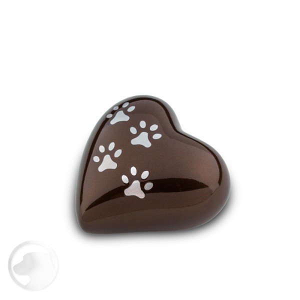 Hjärta Mini Herzurne bronze mit Pfötchen