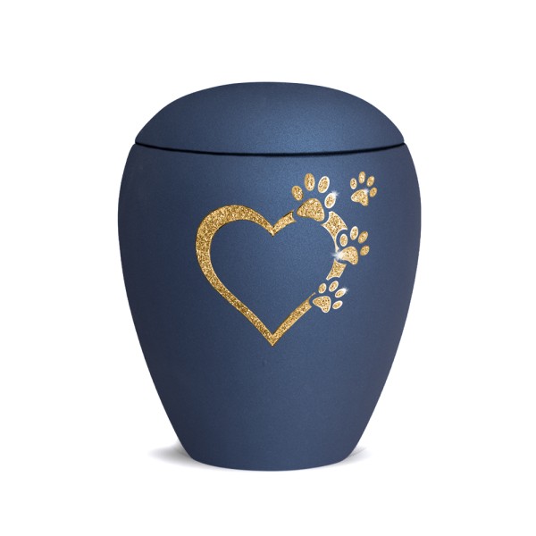 Velv glossy navy mit Herz-Pfote-Applikation